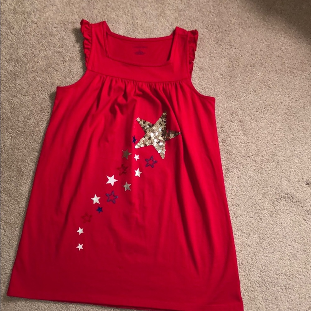 EUC Lands End Red patriotic tunic size 14